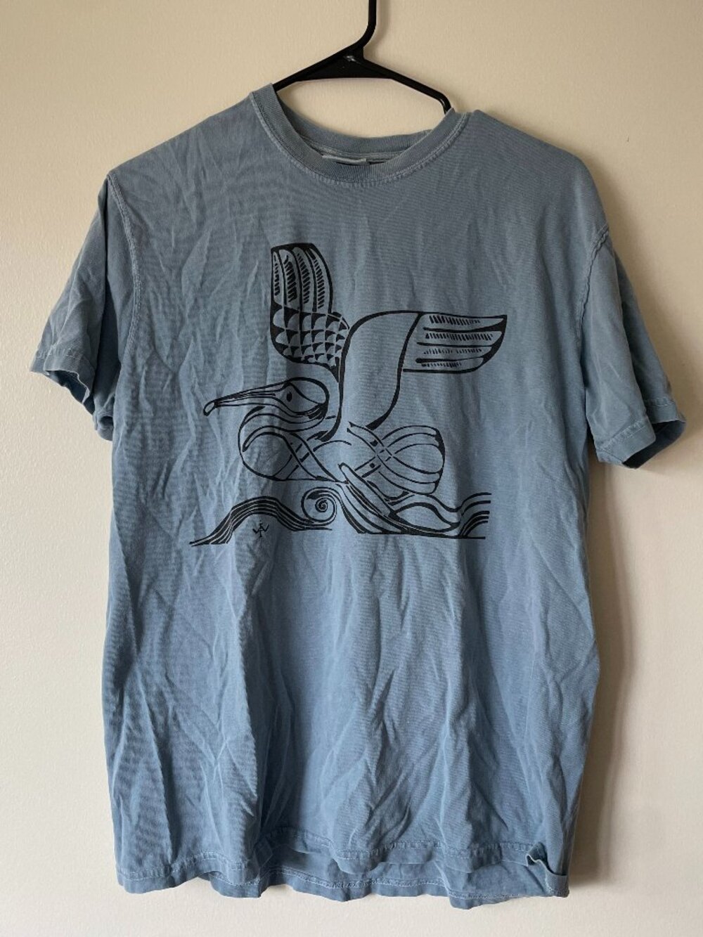 Walter Anderson Pelican Linocut Print Graphic T-shirt Costal Comfort Colors Y2K